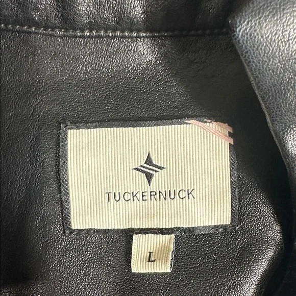 TUCKERNUCK Black Faux Leather Margot Top ~ L - Picture 9 of 14